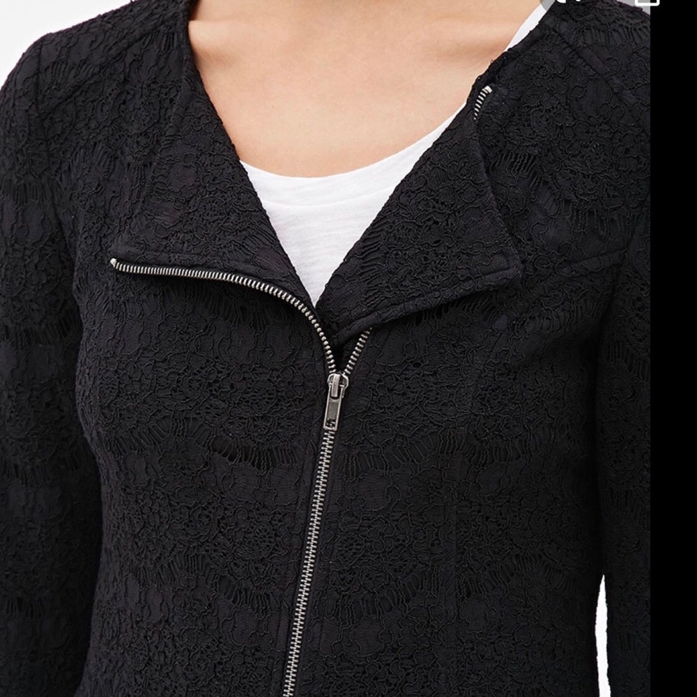 Black Lace Dress Jacket with zipper - Picture 2 of 7